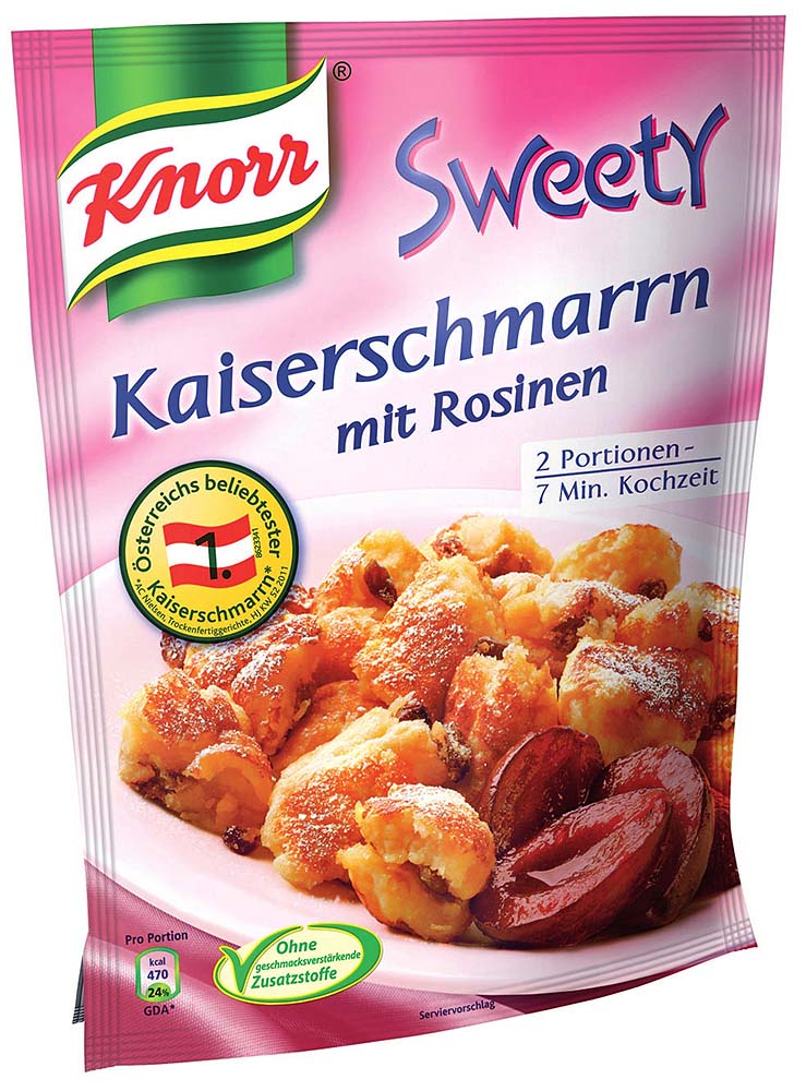 Knorr Kaiserschmarrn met rozijnen.