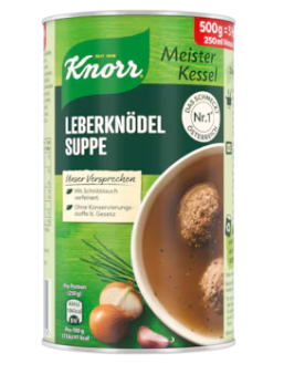 Knorr Leberknödelsuppe meisterkessel uit Oostenrijk