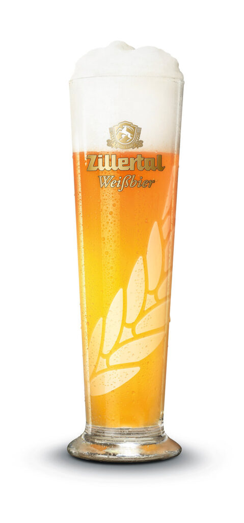 Weissbierglas van Zillertal Bier