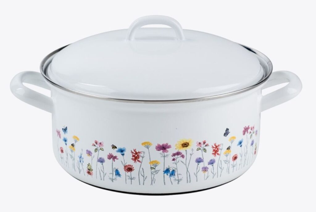 Riess emaille lage pan Flora 22 cm
