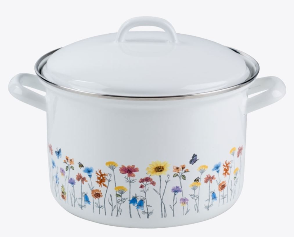 Riess emaille pan Flora 22 cm