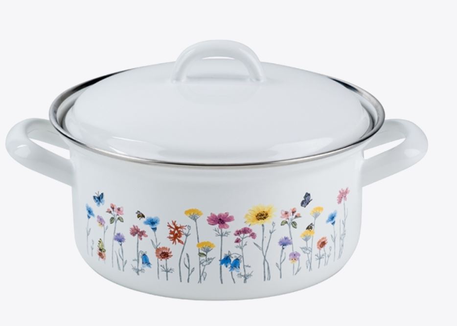 Riess emaille lage pan Flora 18 cm