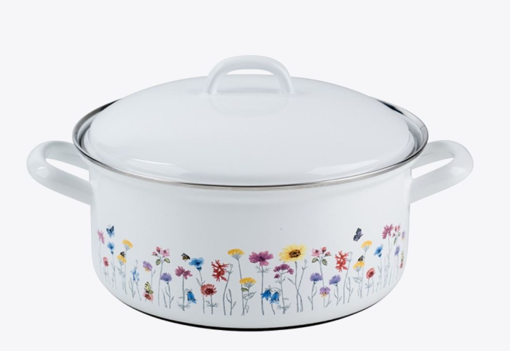 Riess emaille lage pan Flora 20 cm