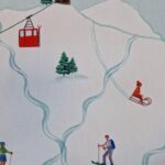 Theedoek skipiste. Oostenrijkse theedoek