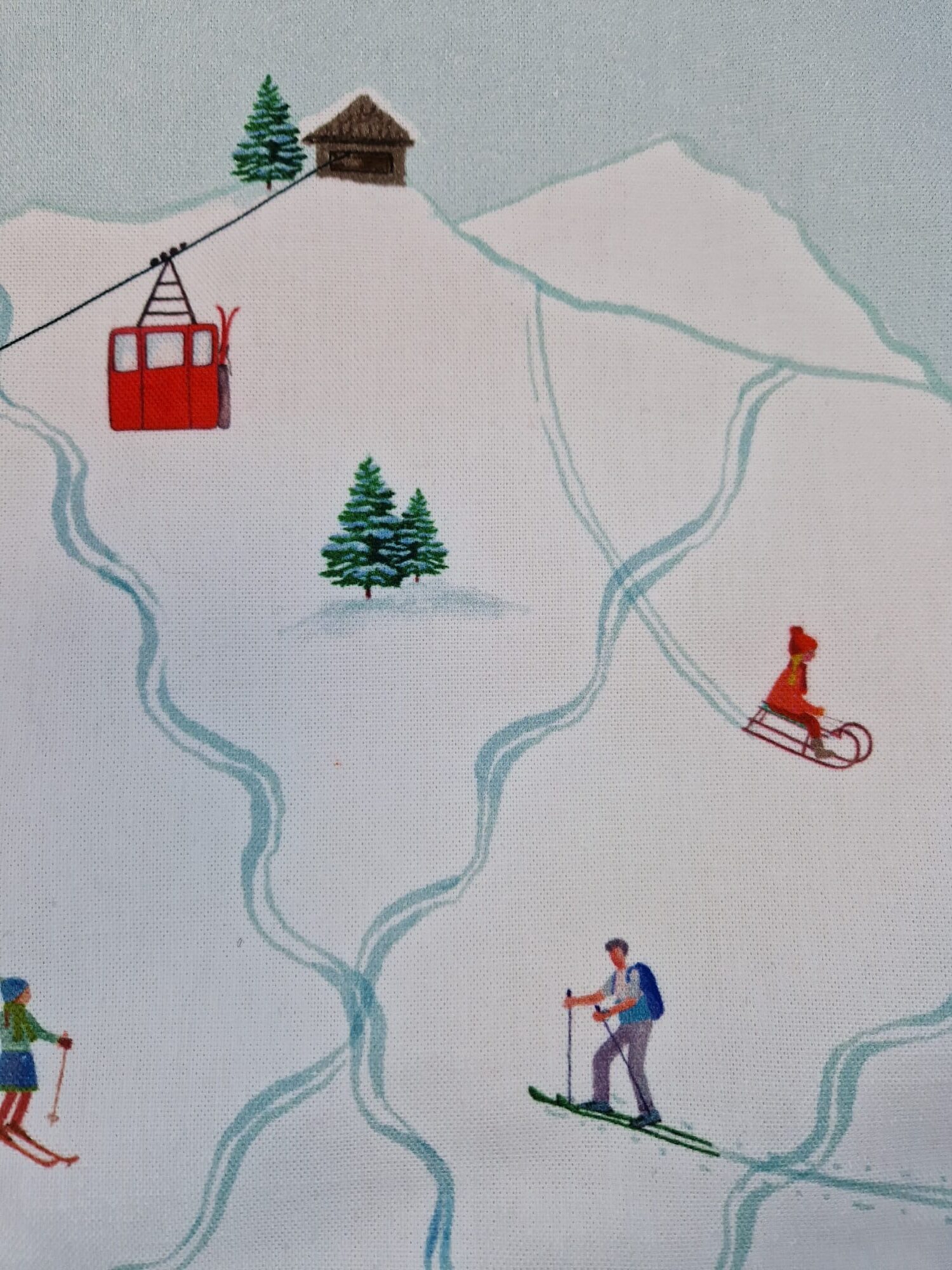 Theedoek skipiste. Oostenrijkse theedoek