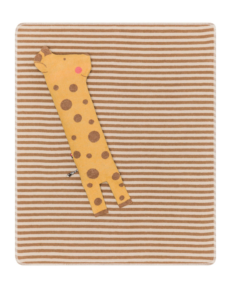 David Fussenewgger kinderdeken met knuffel giraffe Poldi