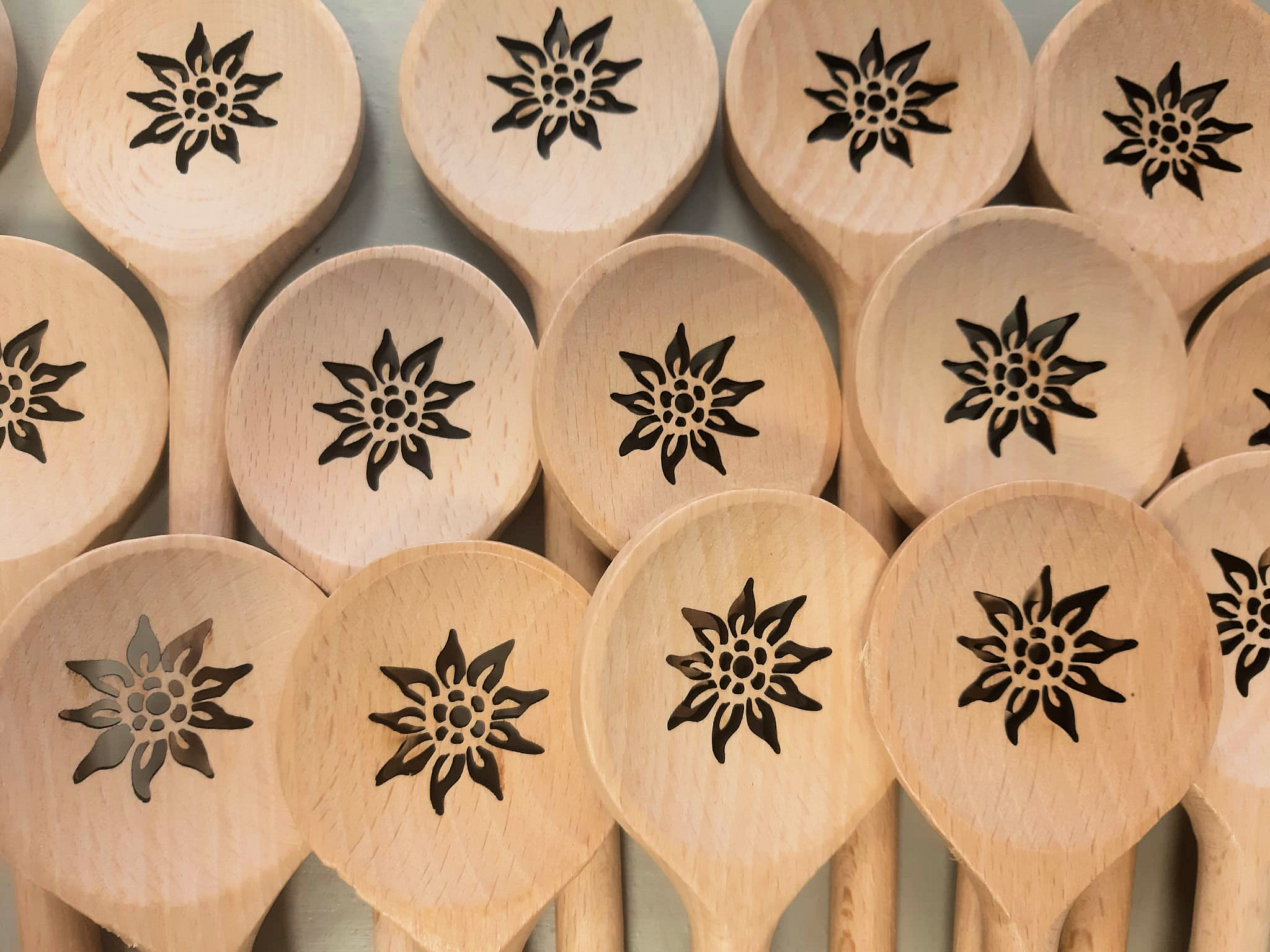 Houten kooklepel Edelweiss