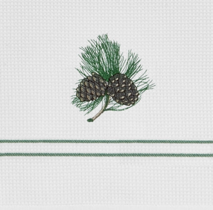 Wafeltheedoek met Zirben dennenappels