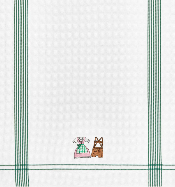 Wafeltheedoek met Dirndl en Lederhose