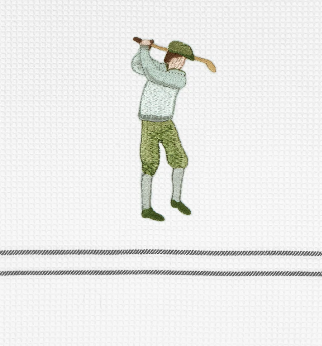Wafeltheedoek met golfer