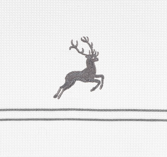 Wafeltheedoek met grijs hert