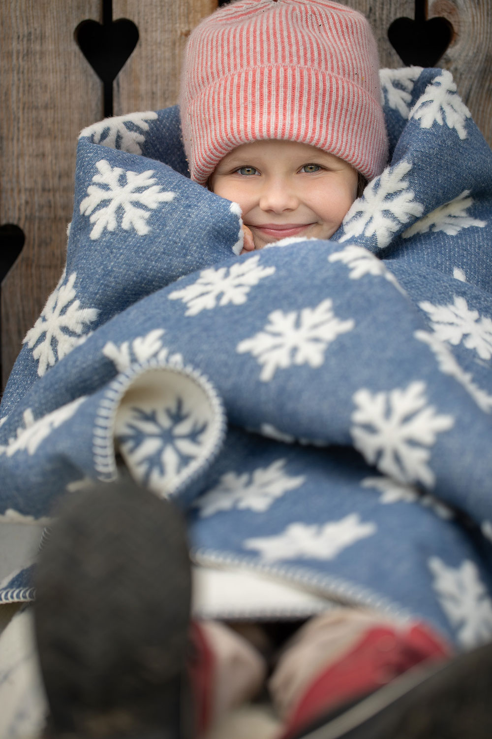 Sneeuwvlokken deken blauw David Fussenegger