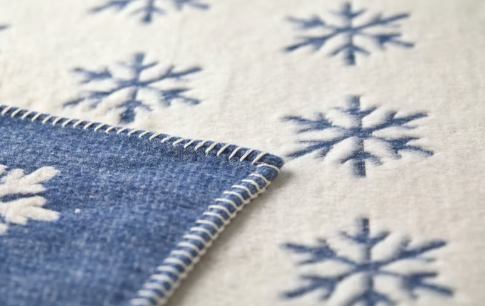 Sneeuwvlokken deken blauw David Fussenegger