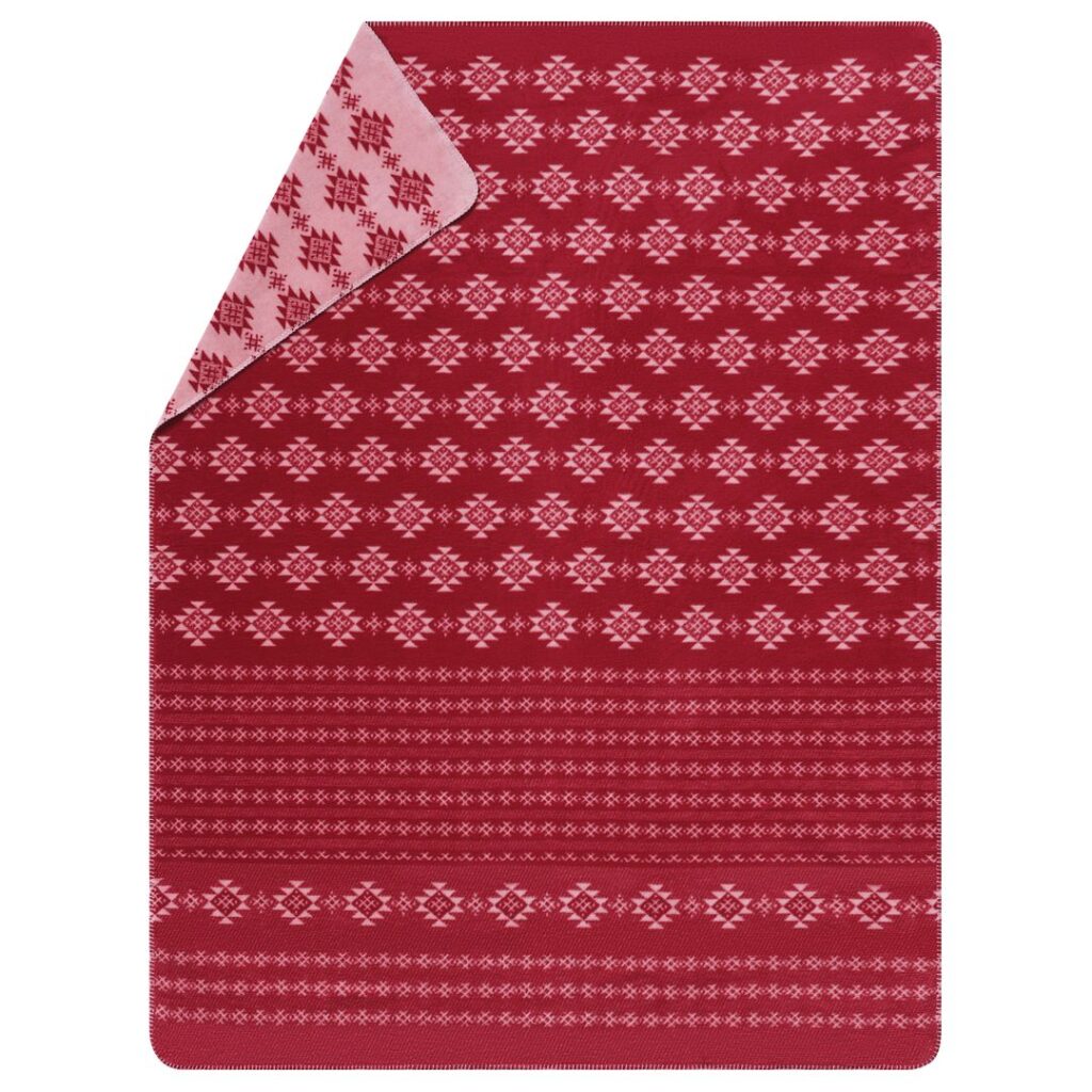 folklore plaid rood david fussenegger met noors patroon