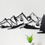 alpen landschap met gondel relief