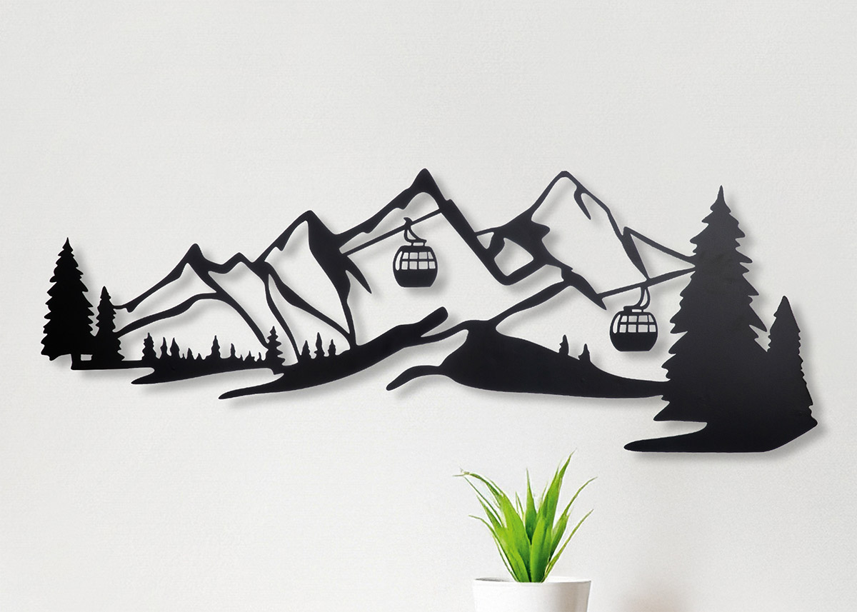 alpen landschap met gondel relief